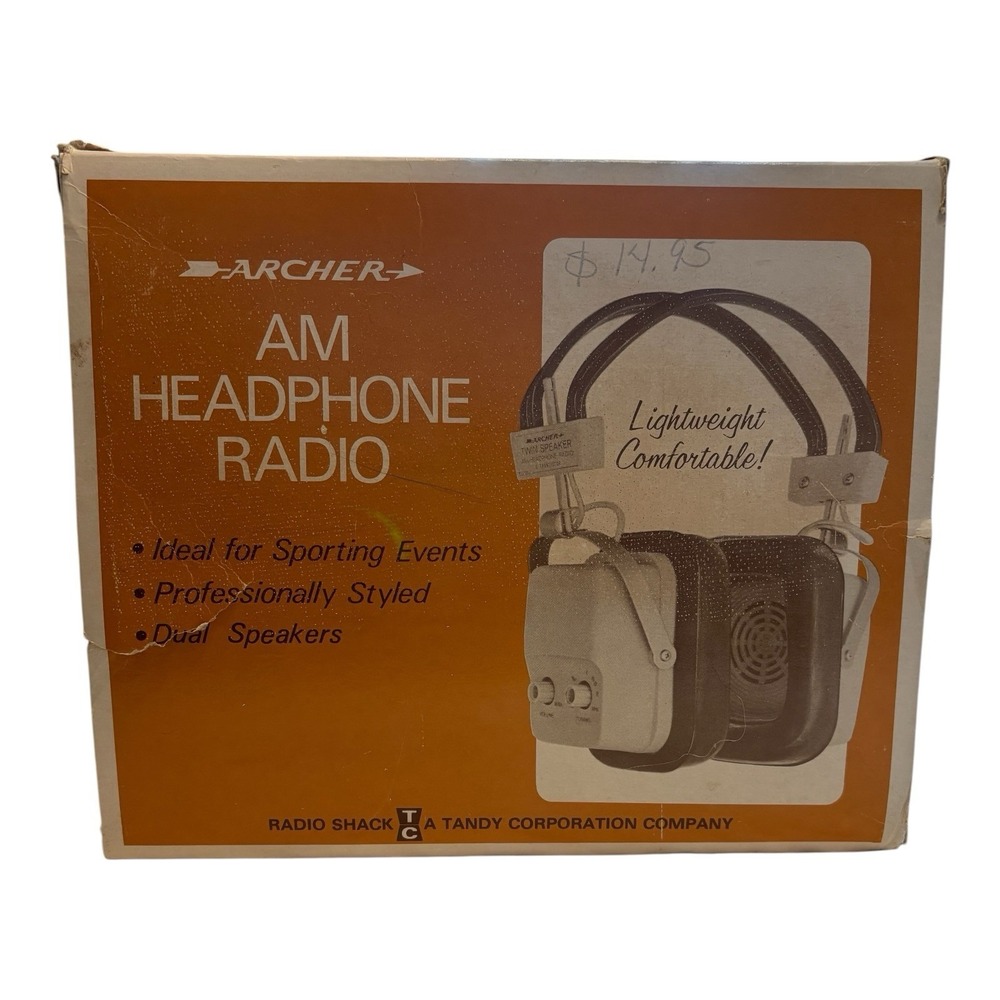 Vintage Archer 12-191 AM Headphone Radio Japan Radio Shack Working w/Box Receipt